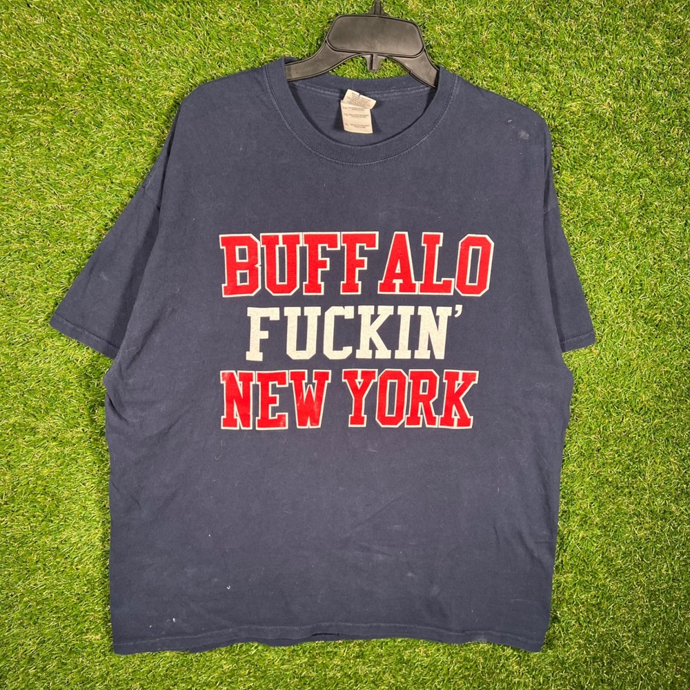 Gildan Buffalo Fuckin New York Navy Blue Graphic T-Shirt Mens XL